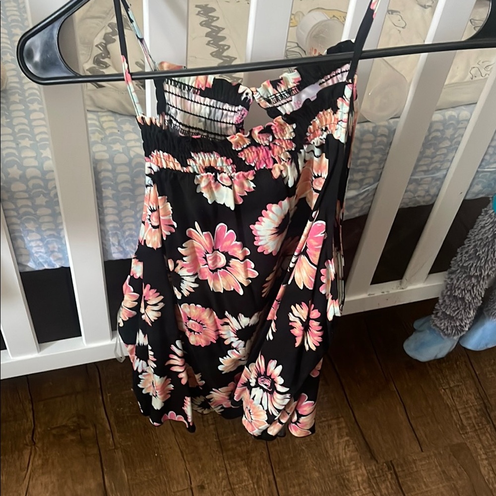 Floral Black and Pink Dress